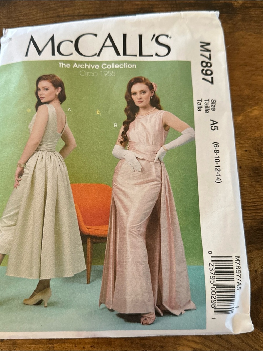 McCALL'S Vintage Evening Gown Sewing Pattern - size A5 6-14